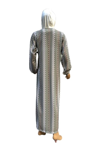 eflin Γυναικεία Ρούχα Χιτζάμπ Φόρεμα προσευχής Cagla Πράσινο κρεπ σιφόν πουά