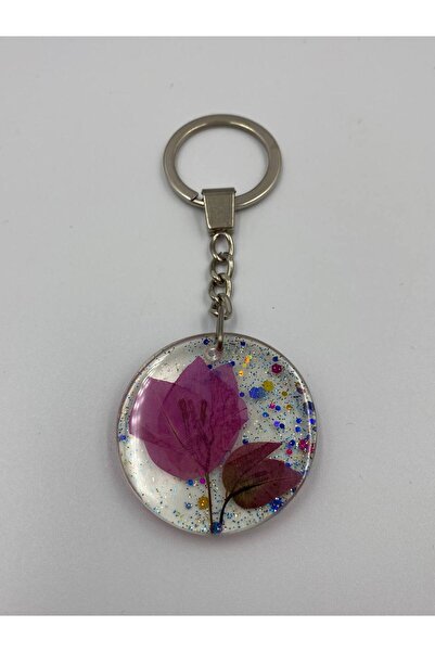 Melkady Aksesuar MelKady 504 - ميدالية مفاتيح على شكل زهرة إيبوكسي ثلاثية الأ...