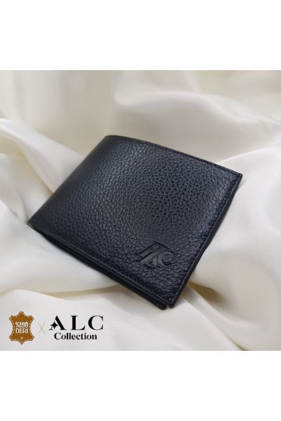 ALC Collection Genuine Leather Black Color Classic Horizontal Men's Wallet