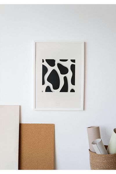 Hiruko Tasarım Atölyesi Ξύλινη ζωγραφική τοίχων Abstract Series No:9 Πλαισιωμένη αφίσα Ζωγραφική Διακοσμητική ζωγραφική