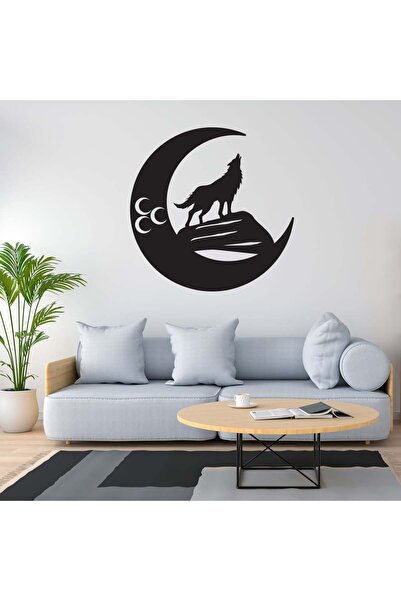 Deko Genç Üç Hilal Kurt Dekoratif Ahşap Tablo