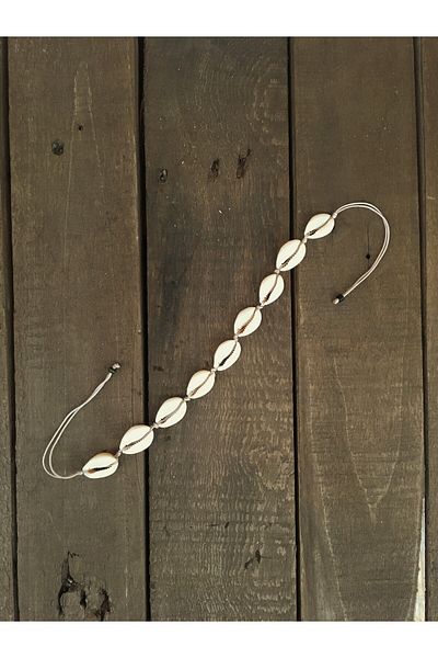 özde dekor Real Seashell Anklet (BEIGE STRING)