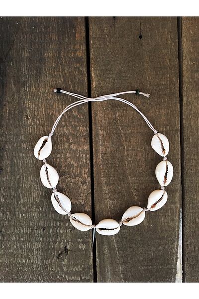 özde dekor Real Seashell Anklet (BEIGE STRING)