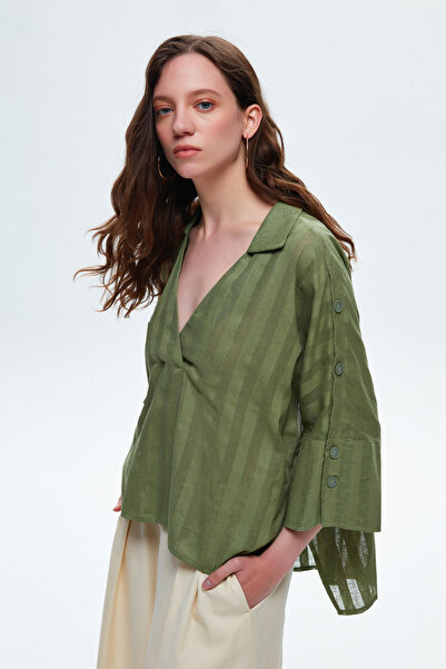 adL Kolu Düğme Detaylı Gömlek