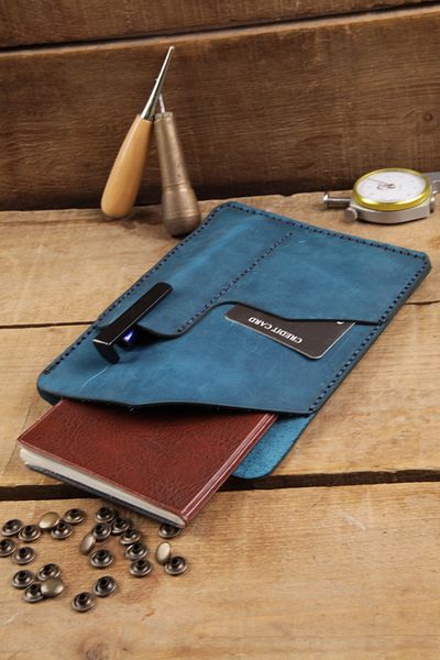 New Coast Leather 1900's Ръчно изработен калъф за тефтер от естествена кожа
