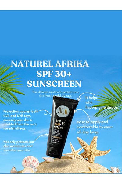 Naturel Afrika 100ml SPF30+ Sunscreen Cream - Antistain, High Cut