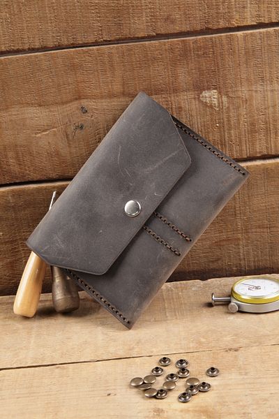 New Coast Leather 1900's Γνήσιο & Πραγματικό Δερμάτινο Χειροποίητο Πορτοφόλι Καπνιστού Διαβατηρίου
