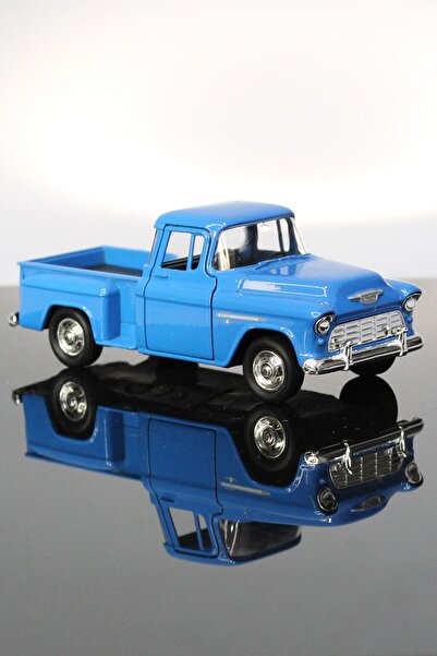 Genel Markalar 1955 Chevrolet Stepside Mavi Kamyonet Çek Bırak Metal Model Oyuncak Araba 12 Cm