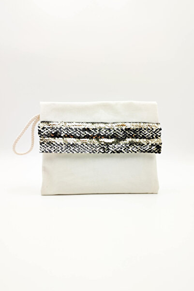 Riluna Gold & Siyah Pullu Clutch Çanta