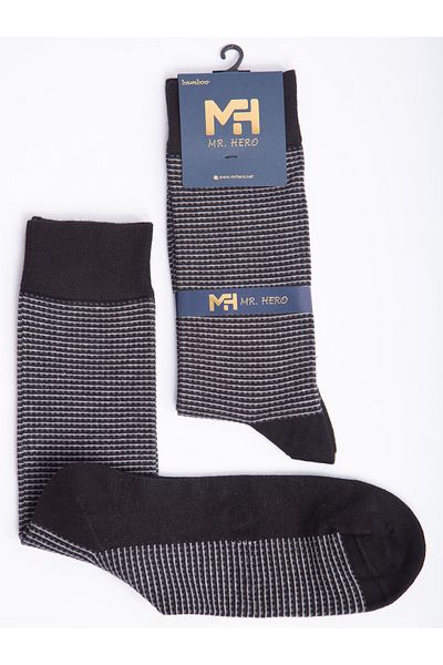 MRHERO Мъжки дълги чорапи от бамбук, 6 броя - черни, с аромат на парфюм