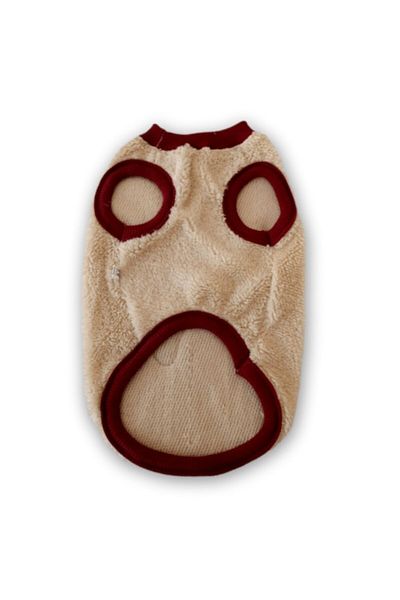 Gobo Bone Patterned Milk Coffee Winter Welsoft Cat and Dog Outfit Dress