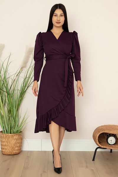 PULLIMM Rochie cu curea cu volane cu tiv dublu 22-228