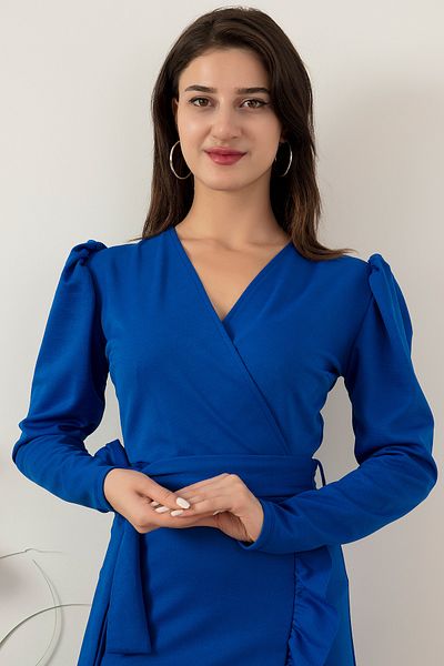 PULLIMM Double Breasted Skirt Ruffle Belt Dress 22-228