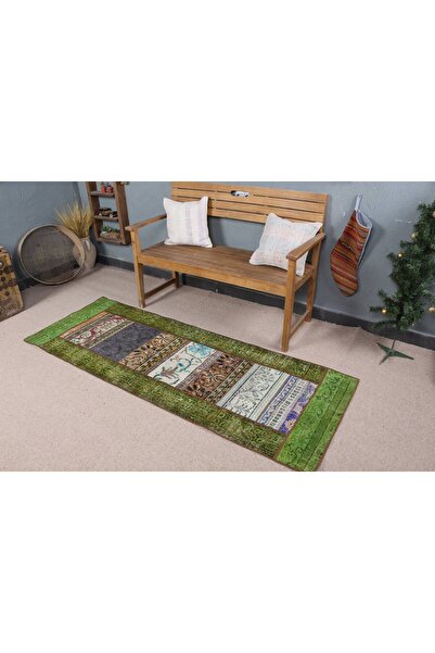 Kayra Export Anadolu Halı, Yeşil Renkli Halı, Mutfak Halı, 76x210 cm Yolluk Halı, Merdiven Halı, Türk Halı