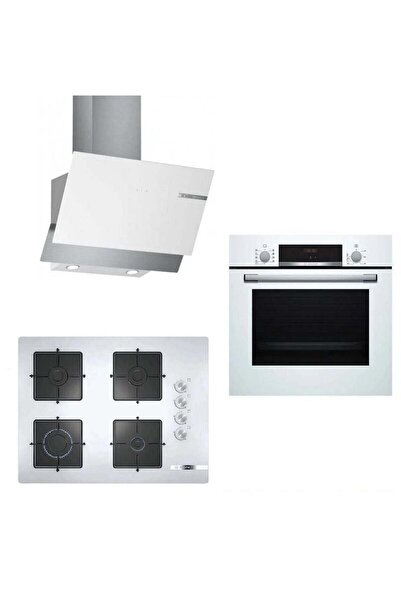 Bosch Beyaz Ankastre Set 248 ( HBF514BW1T - POP7C2O10O - DWK65AD20R ) 67 cm Ocak