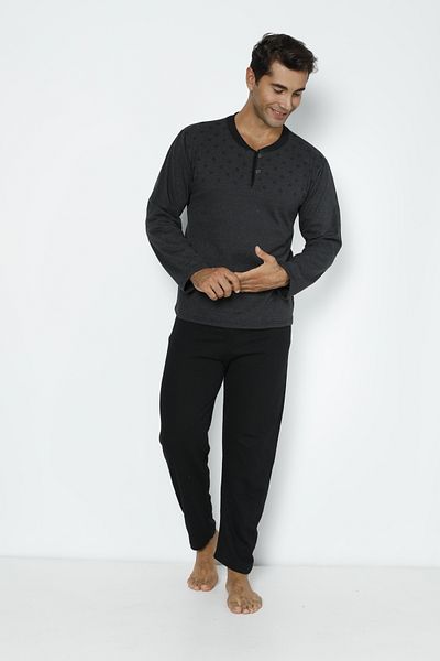 Ayans Pijama Σετ ανδρικών πιτζάμες με δύο κλωστές (χοντρό).