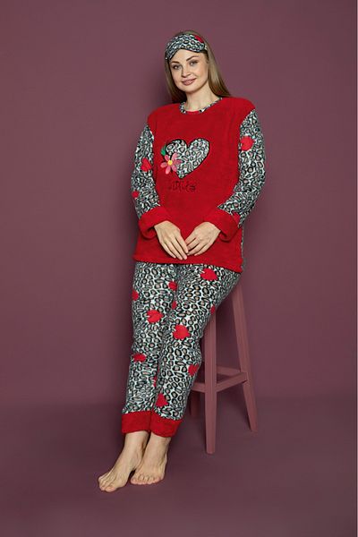 Asel Σετ Πιτζάμες Plus Size Fleece