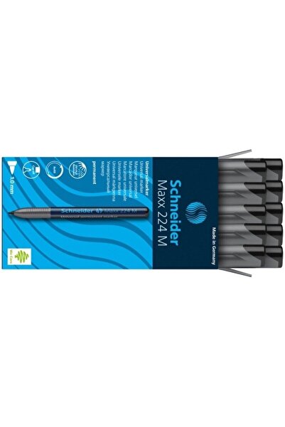 SCHNIDER Schneider Maxx 224 M Siyah Permanent Kalem 10 Lu Kutu