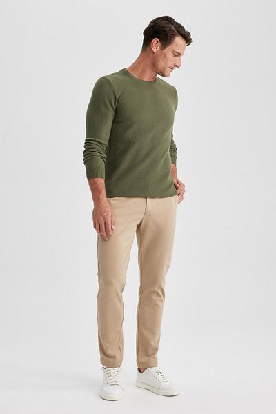 DeFacto Slim Fit Slim Fit Crew Neck Basic Plain Knitwear Sweater X7392Az23Au