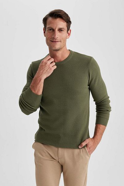 DeFacto Slim Fit Slim Fit Crew Neck Basic Plain Knitwear Sweater X7392Az23Au