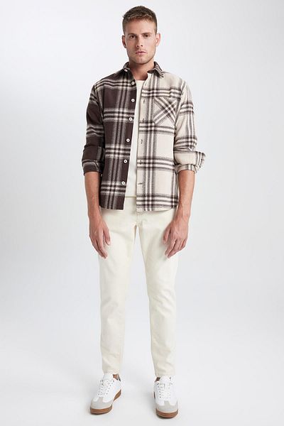 DeFacto Regular Fit Polo Collar Lumberjack Long Sleeve Long Sleeve Shirt Y1701Az23Au