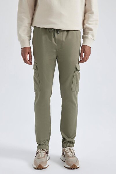 DeFacto Jogger Tactical Pants Slim Fit Slim Fit Regular Waist with Cargo Pocket W8024Az23Au