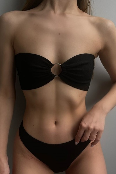 lovebox Γυναικείο Σετ Μπικίνι Μαύρο με υφή 23S30003