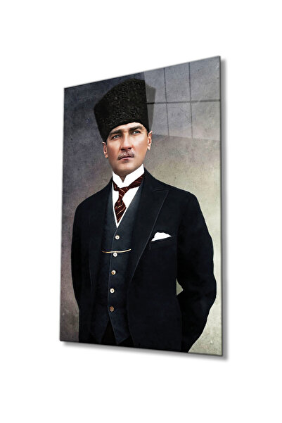 Rosyvien Γυάλινος πίνακας πορτρέτου Mustafa Kemal Atatürk, ATA, Διακόσμηση το...