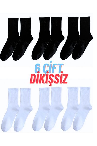 socksbox 6 чифта безшевни тенис чорапи (3 чифта черни + 3 чифта бели)