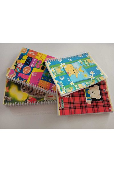Mopak A5 CARTON COVER SIPIRAL 120 SHEETS NOTEBOOK 3PCS
