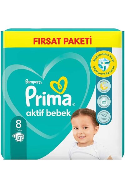 Prima Bebek Bezi Aktif Bebek 8 Numara 31 Adet