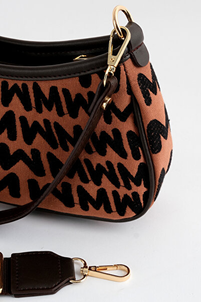 Çantacımstore Women's Logo Baguette Bag Brown