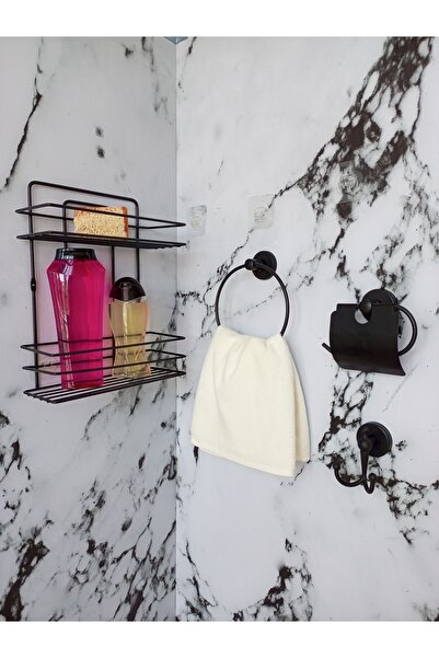 Egem Home Raft de baie adeziv cu 2 niveluri, suport rotund pentru prosoape, s...