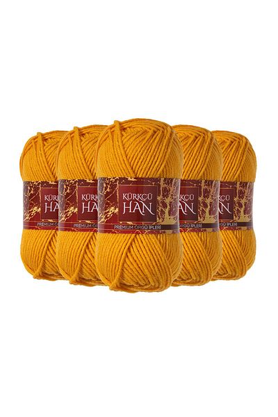 Kürkçü Han Decorative Hand Knitting Yarn 5 Pack Dark Gold