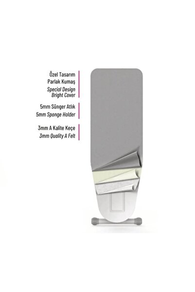 Saraylı Lady Keçeli Ütü Masası Bezi 140x52 Cm Ütü Masası Kılıfı