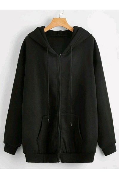 GÜZEL1BUTİK OWERSIZE ZIPPERED HOODED LYCRA UNISEX SWEATSHIRT