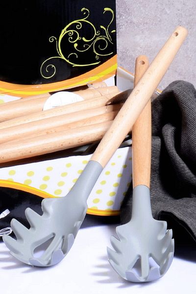 Porselen Diyarı Silicone Spaghetti Service with Bamboo Handle