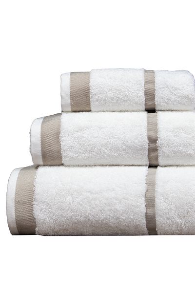 Class Combed Cotton Bath Towel Set 3 Pieces Set 30x50 50x90 90x150 White / Beige
