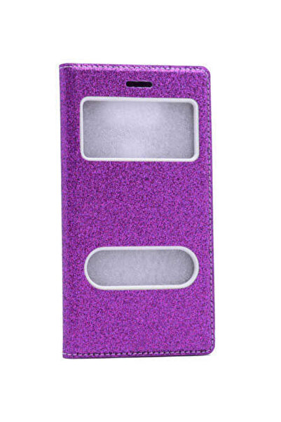 Fibaks Apple Iphone 5 - 5s Uyumlu Kılıf Kapaklı Simli Parlak Lüks Koruyucu 360 Kapak