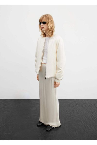 MANGO Woman Satin, extra long skirt