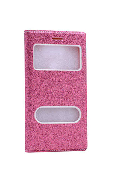 Fibaks Samsung Galaxy Note 4 Kılıf Kapaklı Simli Parlak Lüks Koruyucu 360 Kapak