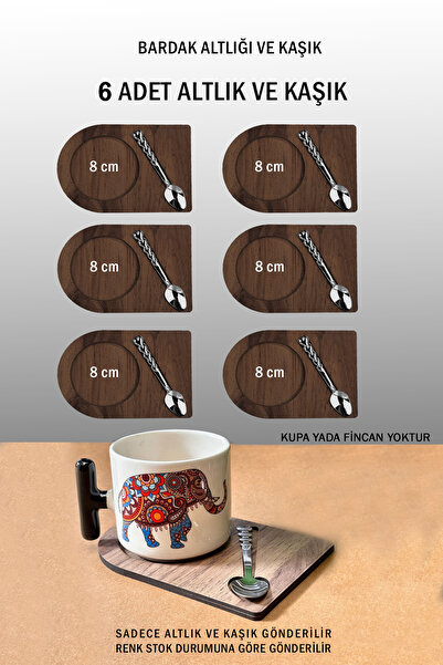 Bytwo 6 قطع صحون وملاعق - قواعد - قواعد أكواب - قواعد أكواب