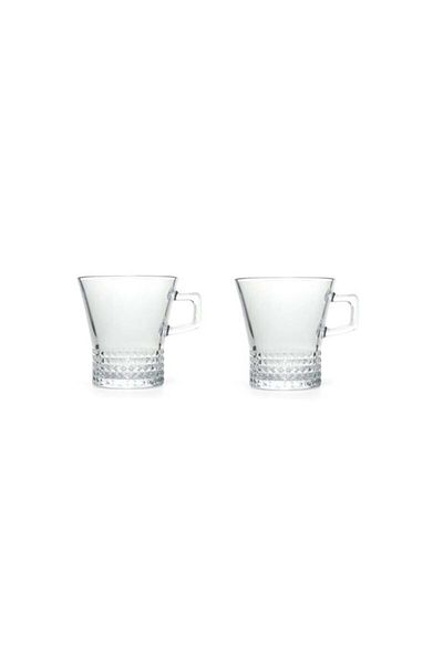Paşabahçe 55703 Quartz 2-Piece Glass Mug with Handle 250cc