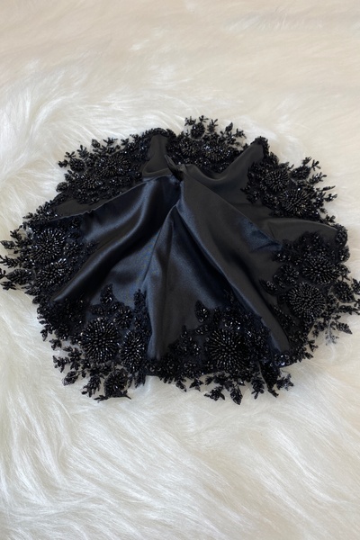 ZEYMERADE Siyah Gelin Damat Halay El Mendili, Saten Vip Aplikli, Kına Gecesi ...