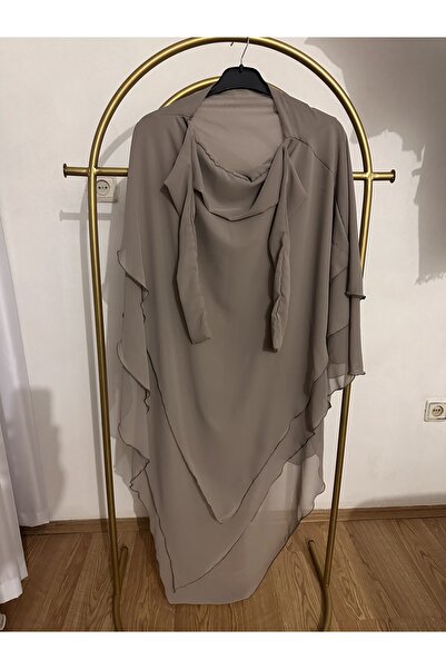 ALBİSE BUTİK Uzun Taş Rengi Sufle (KHİMAR)