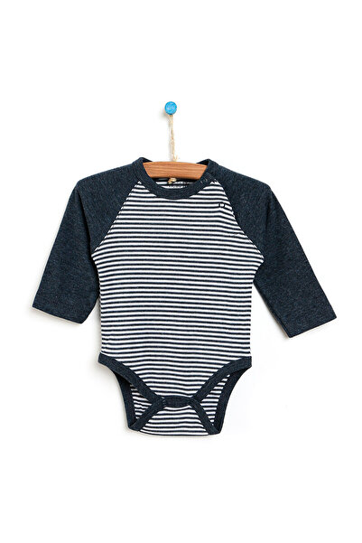 ebebek Hello Baby HelloBaby Melange gestreifter Raglan-Langarm-Body