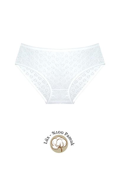 Ladytime Πολυτελές Ζακάρ 100% Βαμβάκι 2 τεμαχίων Γυναικείο λευκό εσώρουχο Bato jak1
