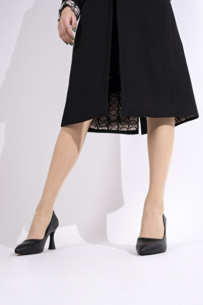 Modabuymus Black Matte Stiletto Goblet Heeled Shoes