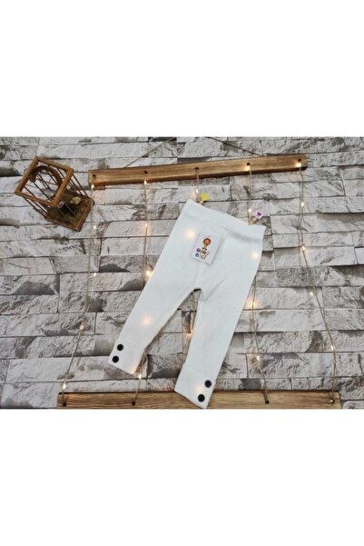 gogo bici Meriç Bebe Button Detailed Ribbed Baby Knitwear Leggings