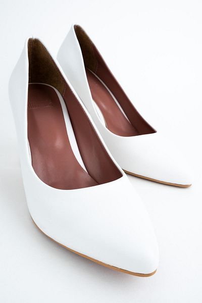 Modabuymus Pantofi cu toc gros stiletto Erkly albi